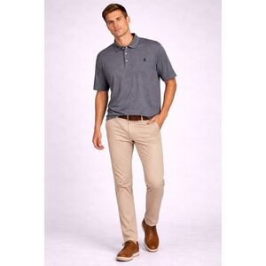 Rugby Polo Shirt Men 2XL Gray Embroidered Lion Logo Short Sleeve Casual